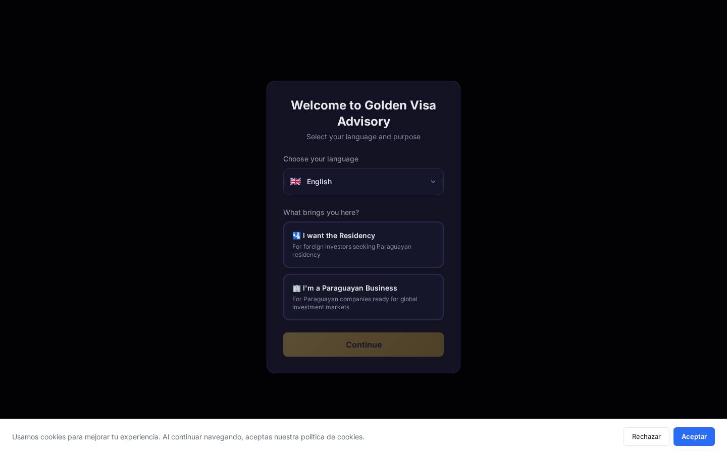 Golden Visa Advisory — Inversiones / Visas